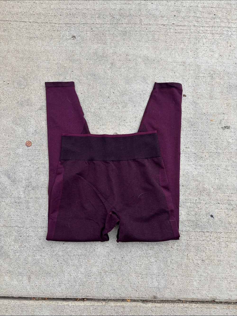 Womens High-Waist Burgundy Leggings